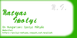 matyas ipolyi business card